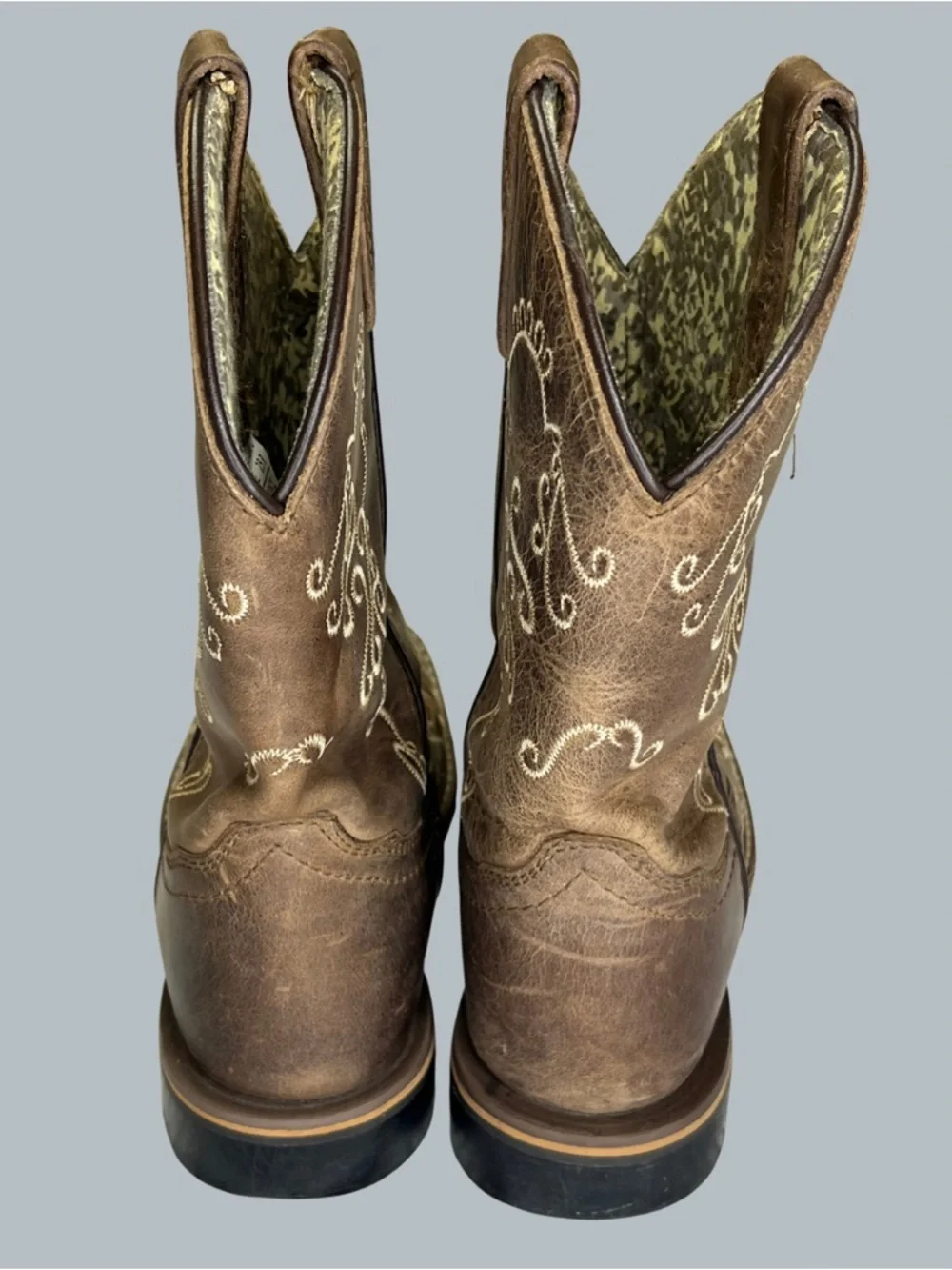 Smoky Mountain Marilyn Girls 2.5R Brown Leather Embroidered Cowboy Boots